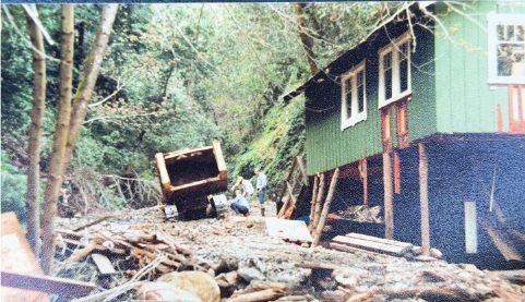 A flood-damaged home