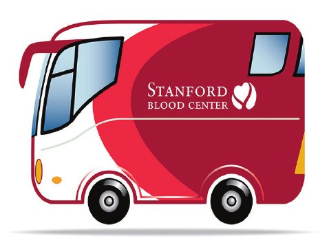 The Stanford Blood Center bloodmobile
