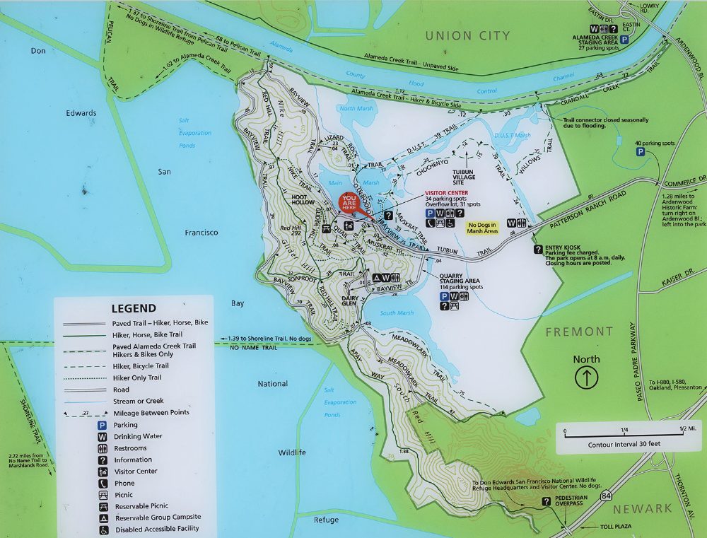 Coyote Hills Regional Park trail map