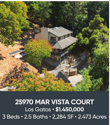 25970 Mar Vista Court, Los Gatos, $1,450,000. 3 beds, 2.5 baths, 2,284 SF, 2.473 acres